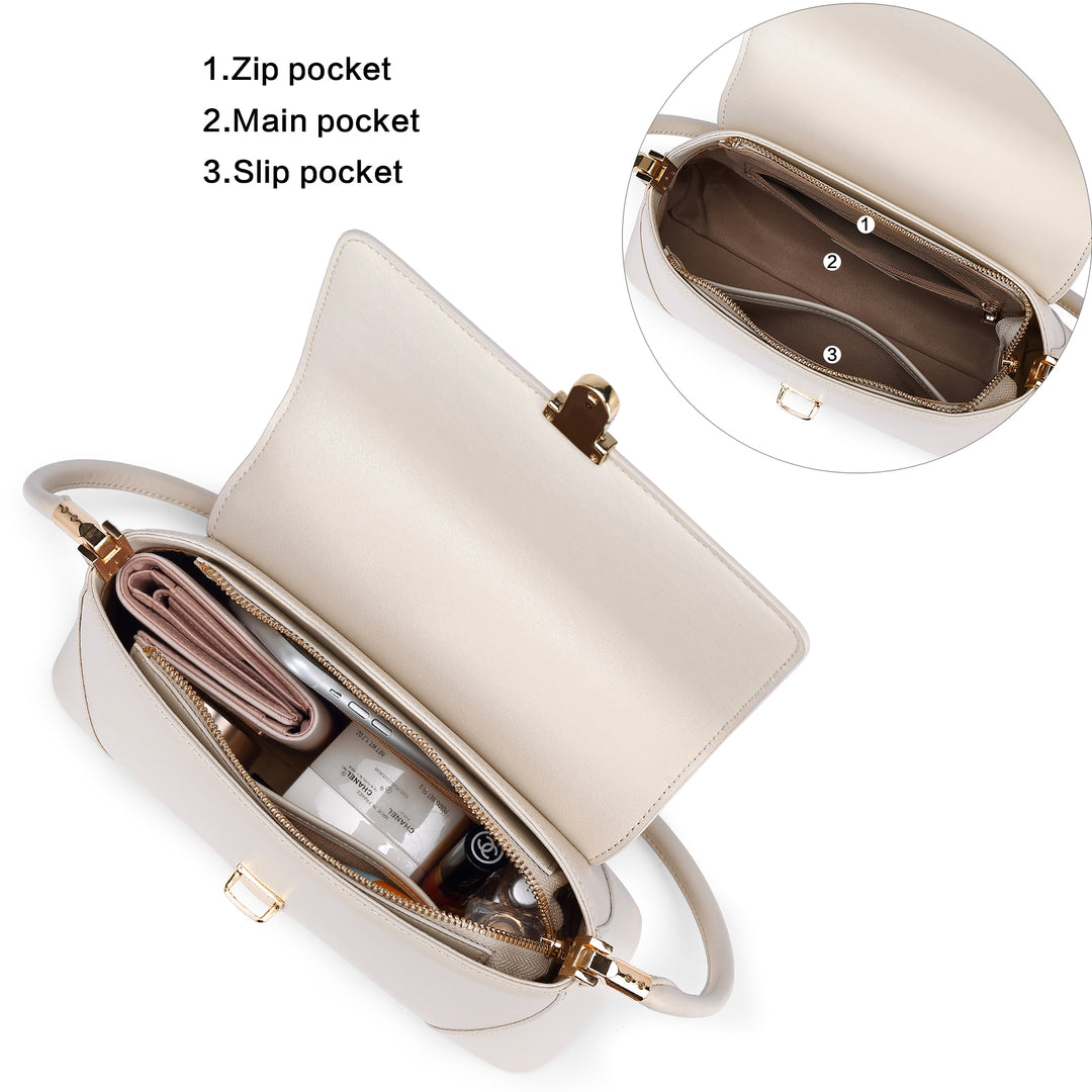 BOSTANTEN Women Leather Handbags Designer Shoulder Bag Small Fashion Trendy Top Handle Satchel Purse - BOSTANTEN