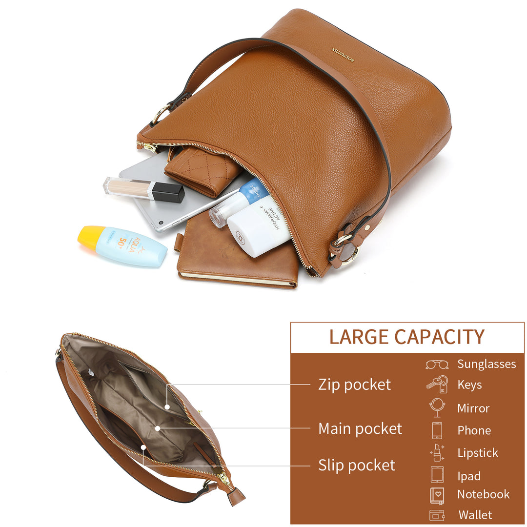 BOSTANTEN Leather Handbags for Women Soft Designer Shoulder Purses Ladies Fashion Crossbody Hobo Bags - BOSTANTEN