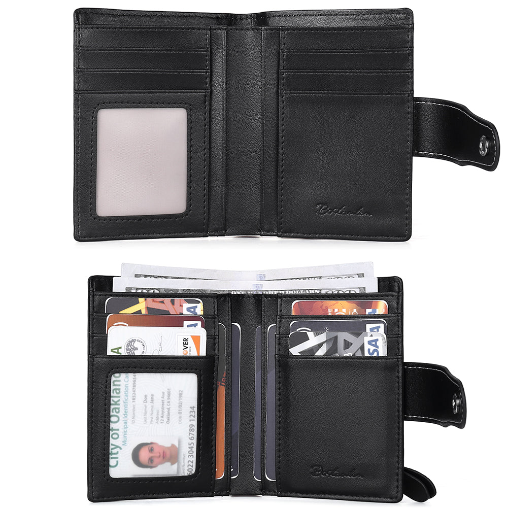 Lnna Small Wallet Zippered Checkbook Cover — ID Window - BOSTANTEN