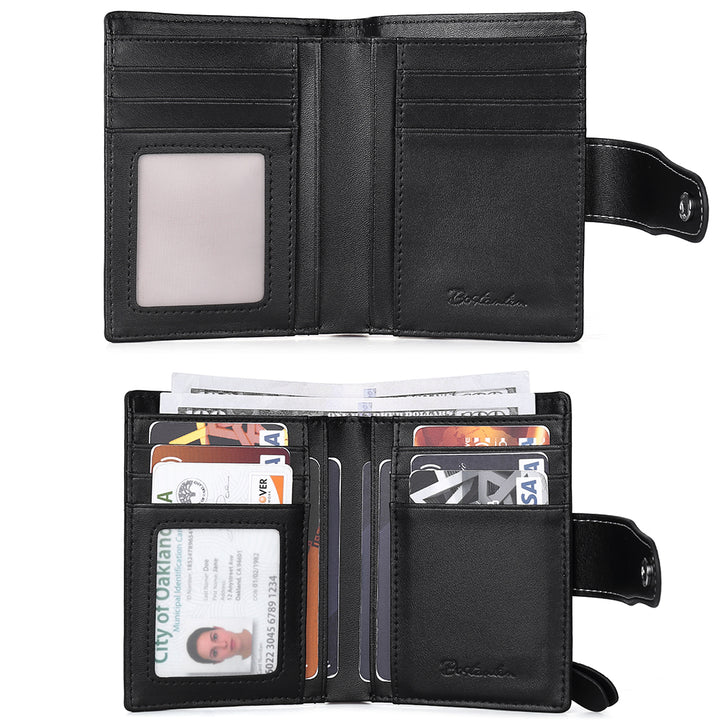 Lnna Small Wallet Zippered Checkbook Cover — ID Window - BOSTANTEN