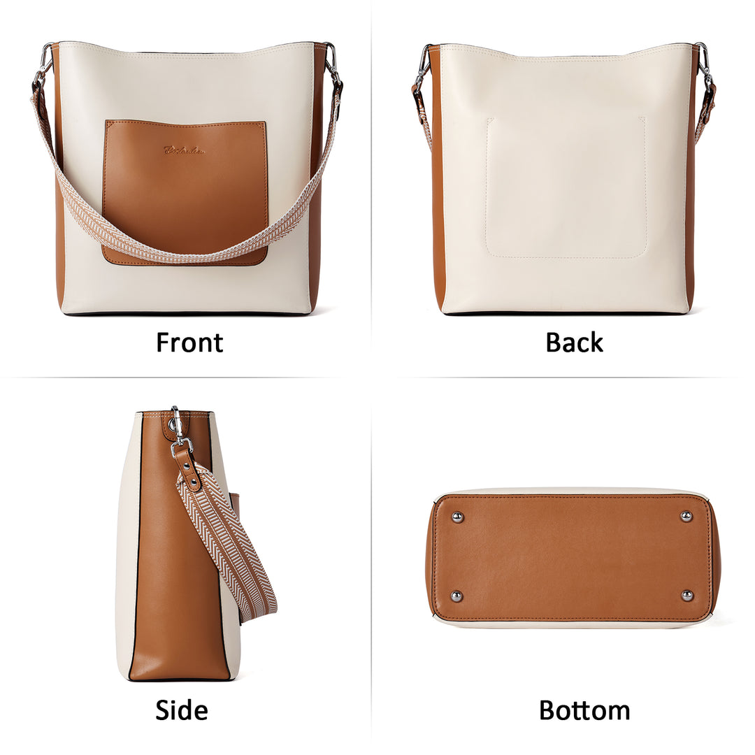 BOSTANTEN Handbags for Women Genuine Leather Designer Hobo Tote Purses Shoulder Crossbody Bucket Bags - BOSTANTEN