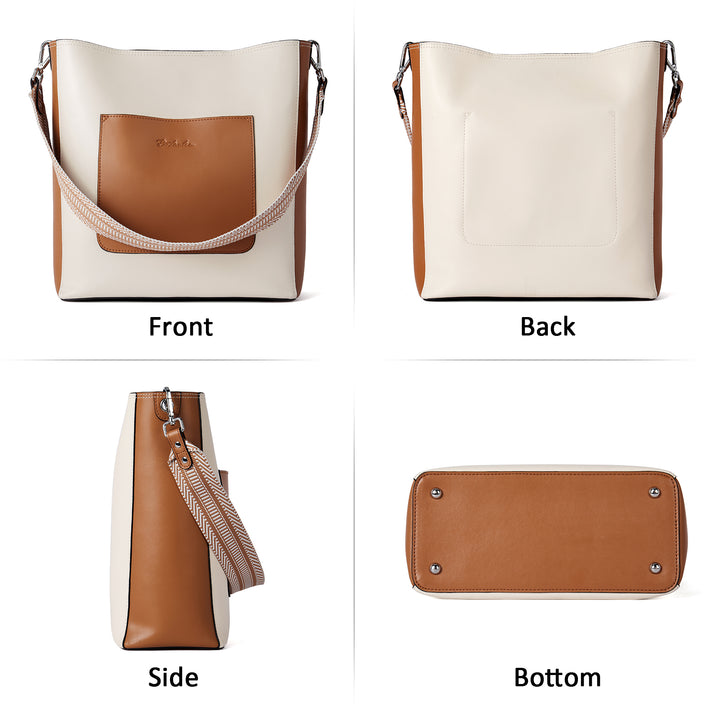 BOSTANTEN Handbags for Women Genuine Leather Designer Hobo Tote Purses Shoulder Crossbody Bucket Bags - BOSTANTEN
