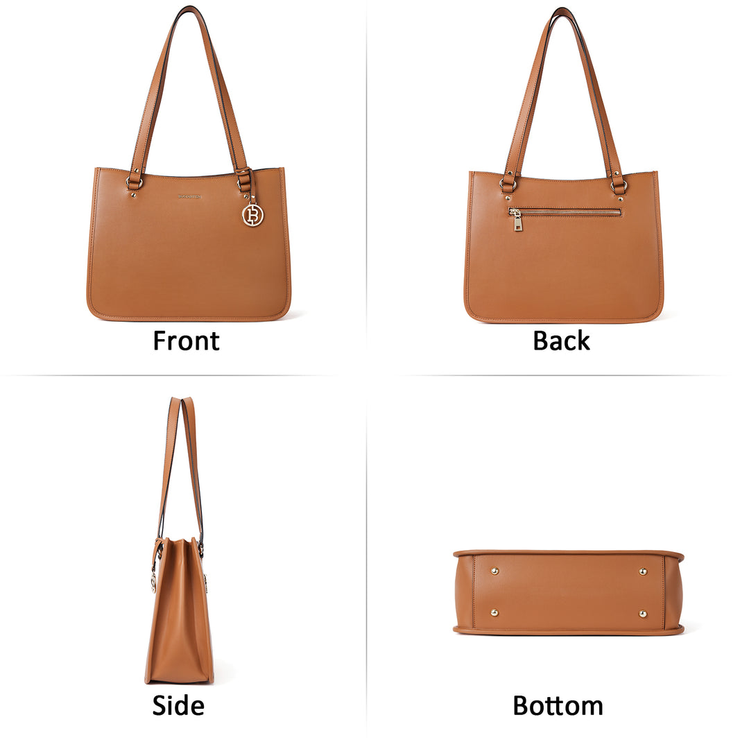 BOSTANTEN Leather Handbags Deigner Tote Bag Women Top-Handle Satchel Purses Shoulder Bags - BOSTANTEN