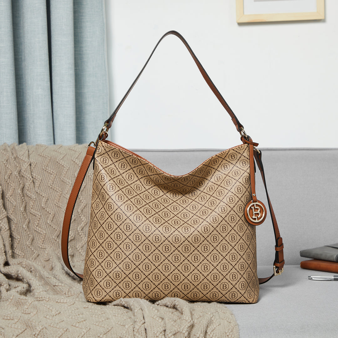 BOSTANTEN Hobo Bags for Women Genuine Leather Purses Designer Signature Handbags Ladies Tote Purses - BOSTANTEN
