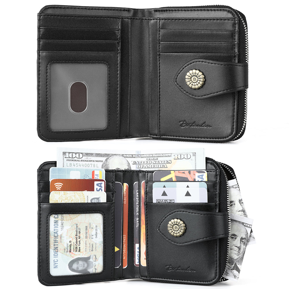 Rozenn  Full Grain Leather Money Clip Wallet —— Small Bifold - BOSTANTEN