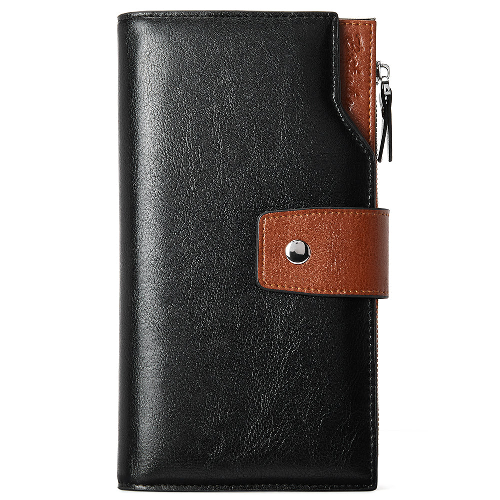 Lnna Genuine Leather RFID Wallets With Checkbooks - Cash Clutch