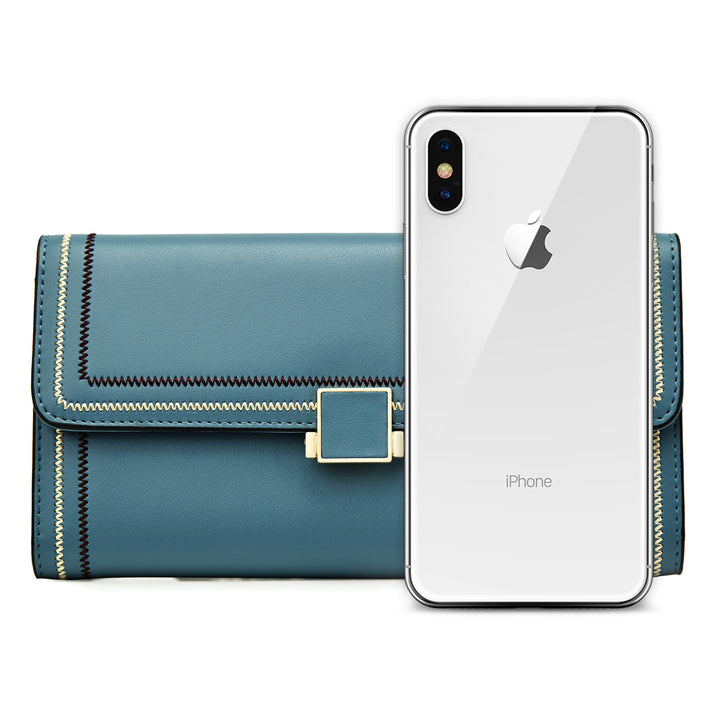 BOSTANTEN Womens Wallet Large Capacity Cash Clutch Purse with Buckle Credit Cards Holder - BOSTANTEN