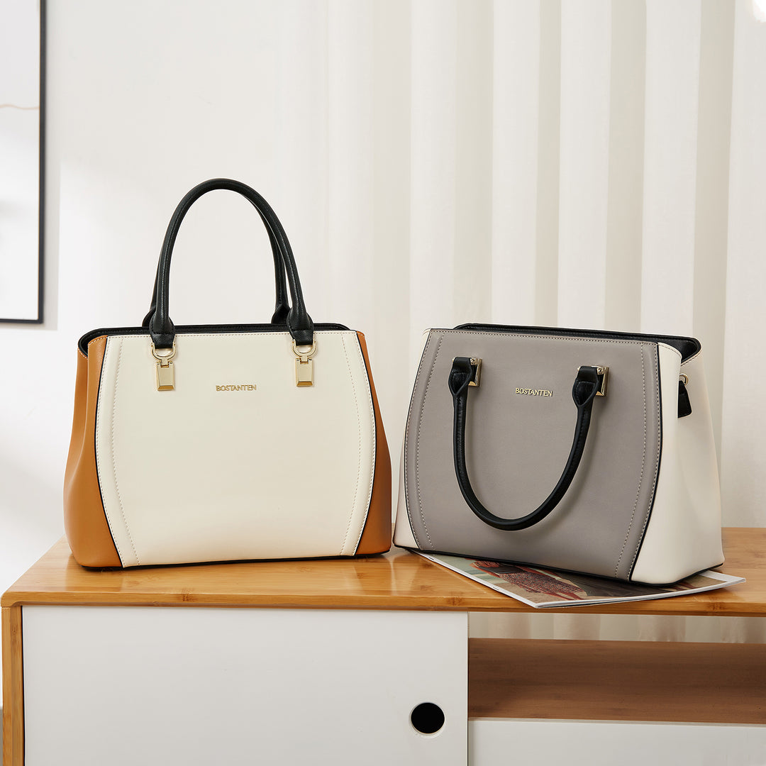BOSTANTEN Women Leather Handbag Designer Top Handle Satchel Shoulder Bag Crossbody Purse - BOSTANTEN