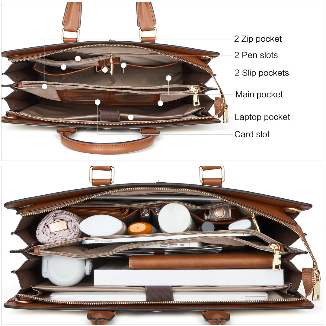 Stroud Vintage Leather Briefcase — Fashion Round - BOSTANTEN