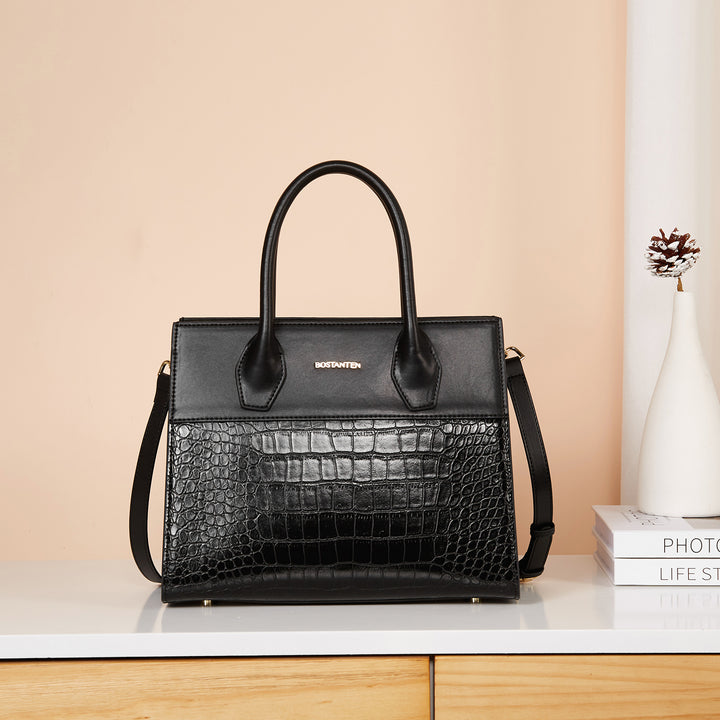 BOSTANTEN Women Handbags Genuine Leather Top Handle Satchel Purse Fashion Work Daily Tote Bags - BOSTANTEN