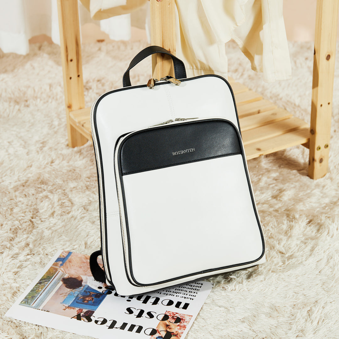 Vrba Klassischer schmaler Lederrucksack 