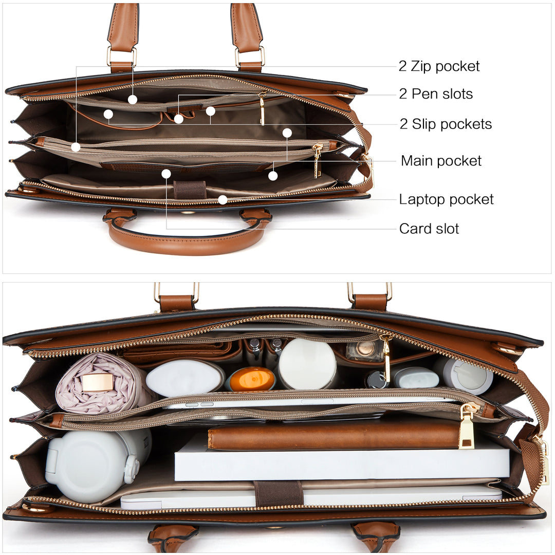 Stroud Vintage Leather Briefcase — Fashion Round - BOSTANTEN