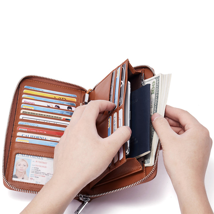 Rozenn Wallets with Wristlet Clutch