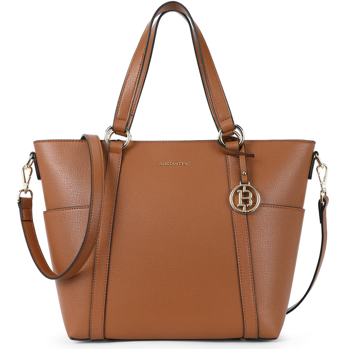 BOSTANTEN Women Leather Handbags Designer Purses Fashion Tote Shoulder Top Handle Bag for Work Daily - BOSTANTEN