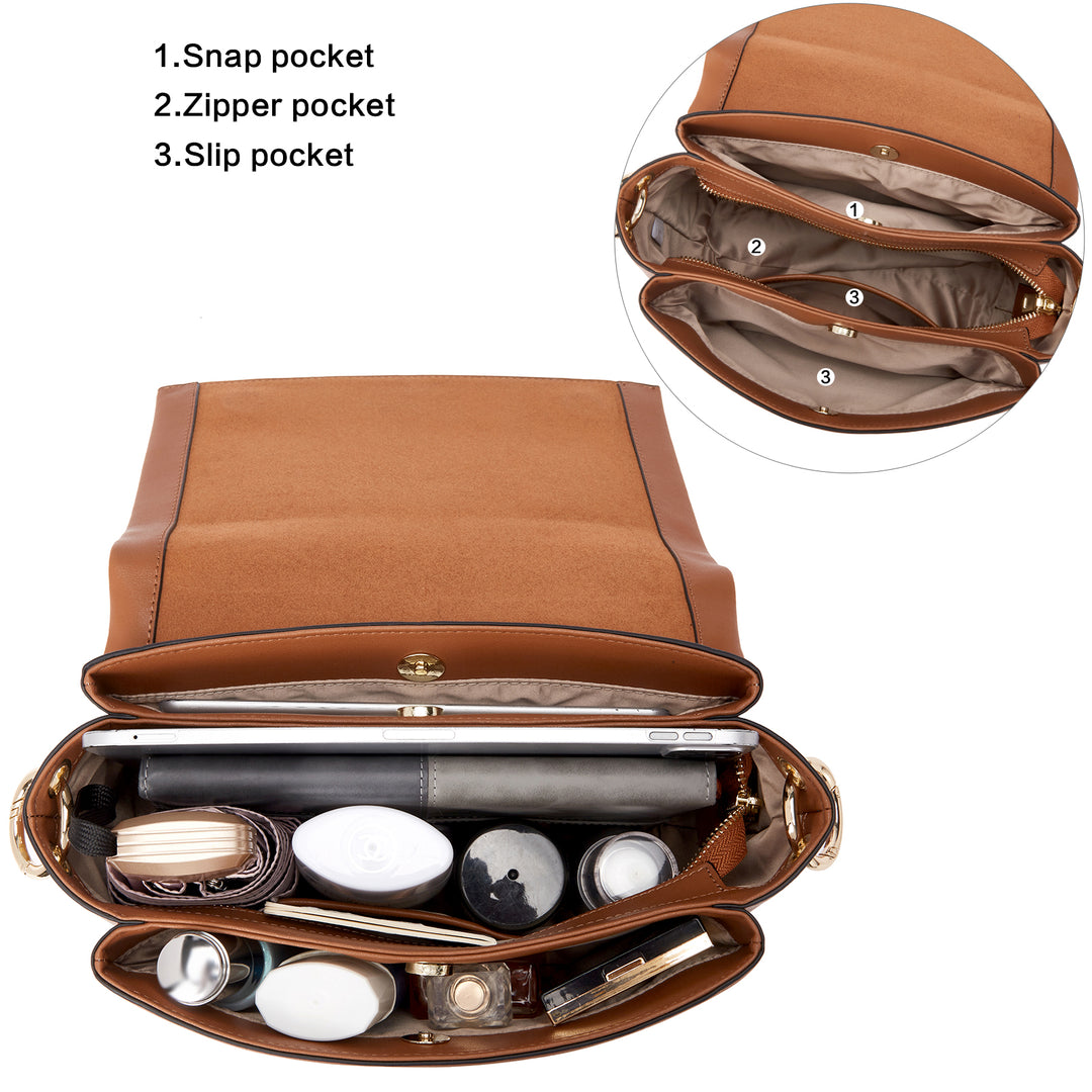 BOSTANTEN Womens Leather Crossbody Bags Designer Handbag Medium Trendy Shoulder Bag Purse - BOSTANTEN