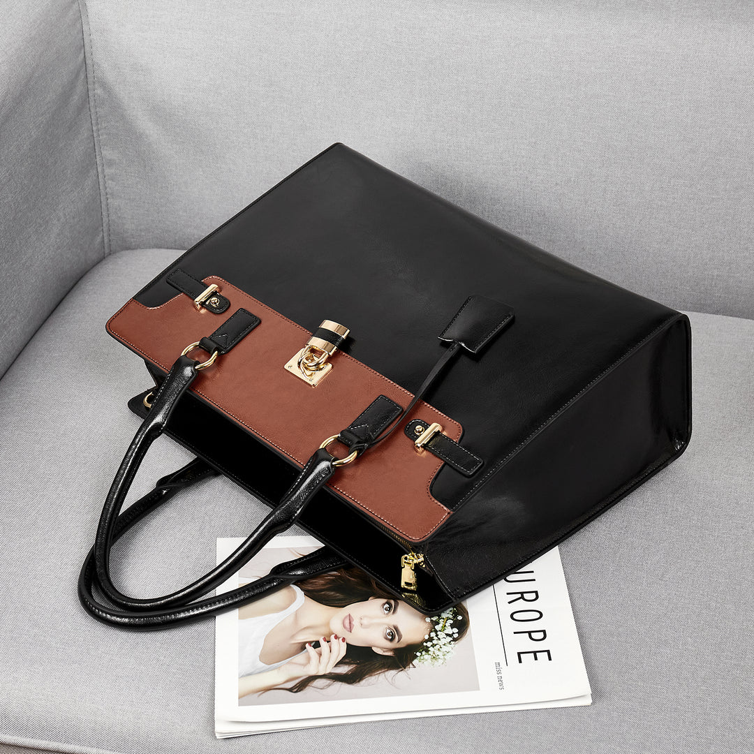 Machk Vintage Style Leather Briefcase — Fashion Everlasting - BOSTANTEN