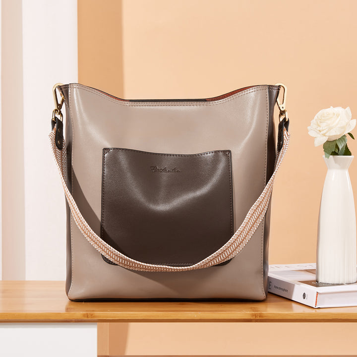 BOSTANTEN Genuine Leather Hobo Handbags Designer Shoulder Tote Purses Crossbody Large Bag for Women - BOSTANTEN