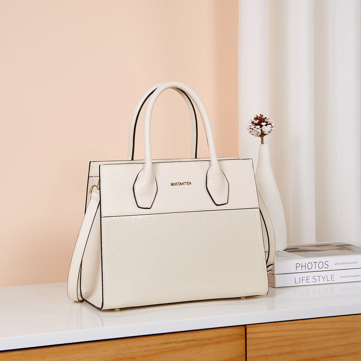 BOSTANTEN Women Handbags Genuine Leather Top Handle Satchel Purse Fashion Work Daily Tote Bags - BOSTANTEN