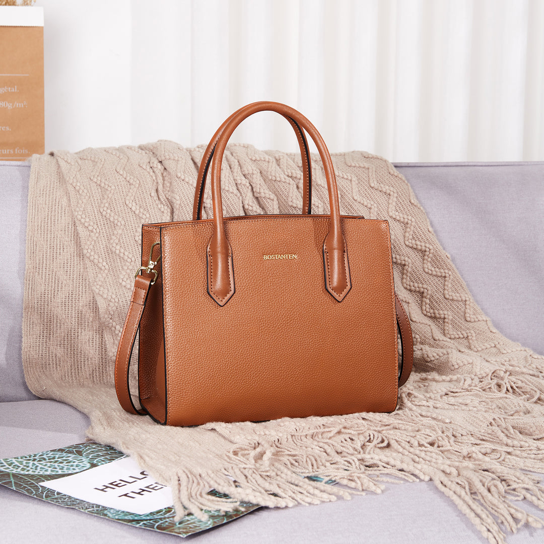 Machk Genuine Leather Tote Bag  — Handle Shoulder - BOSTANTEN