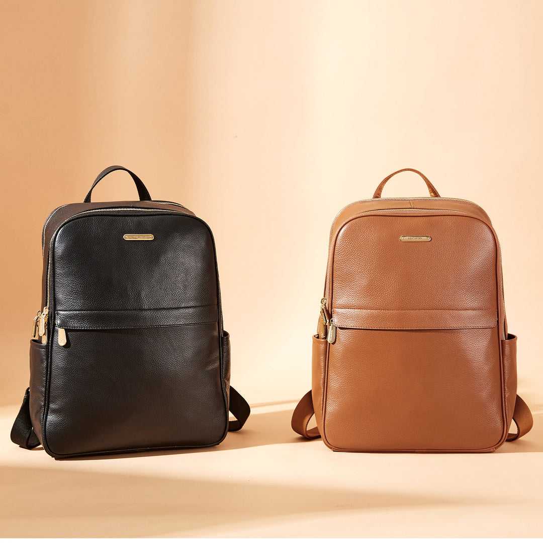 Nombongo Leather 15.6 Inch Laptop Daypack Backpack for Women
