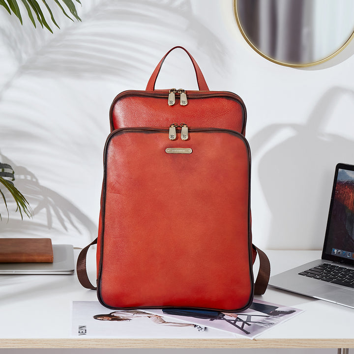 Frida Laptop BagsFor Women 15.6 Inch  — Red Backpack - BOSTANTEN