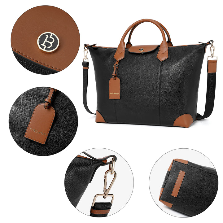 BOSTANTEN Travel Bag for Women Leather Duffle Bag Gym Sports Luggage - BOSTANTEN