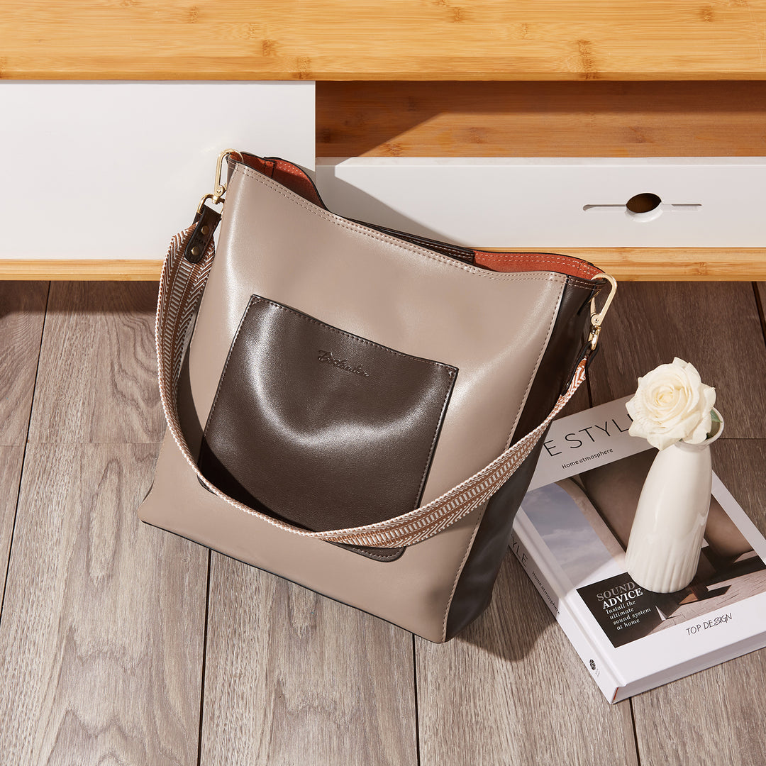 BOSTANTEN Genuine Leather Hobo Handbags Designer Shoulder Tote Purses Crossbody Large Bag for Women - BOSTANTEN