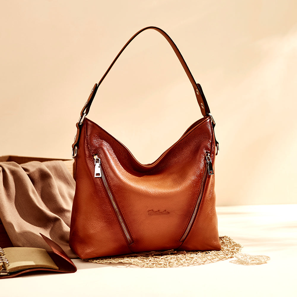 BOSTANTEN Women Leather Handbag Designer Hobo Purses Shoulder Bag - BOSTANTEN