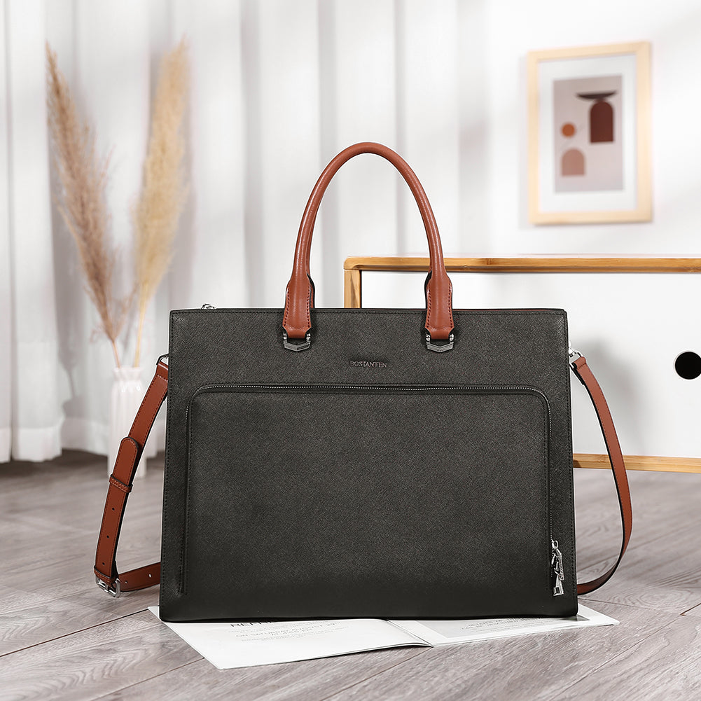 Machk Aktentasche für Damen – Klassisches schwarzes Design 