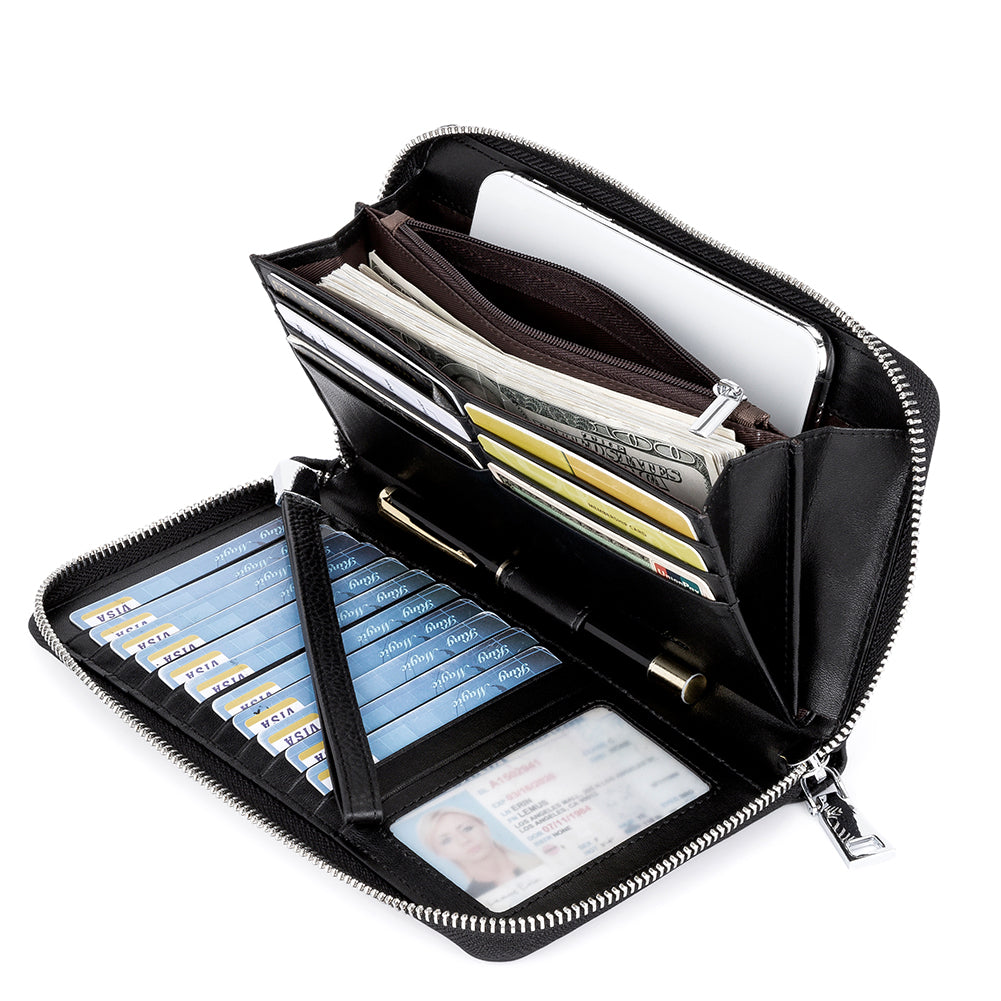 Rozenn Wallets With Checkbook Holder —— Zipper - BOSTANTEN