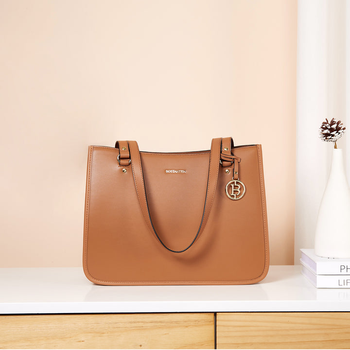 BOSTANTEN Leather Handbags Deigner Tote Bag Women Top-Handle Satchel Purses Shoulder Bags - BOSTANTEN