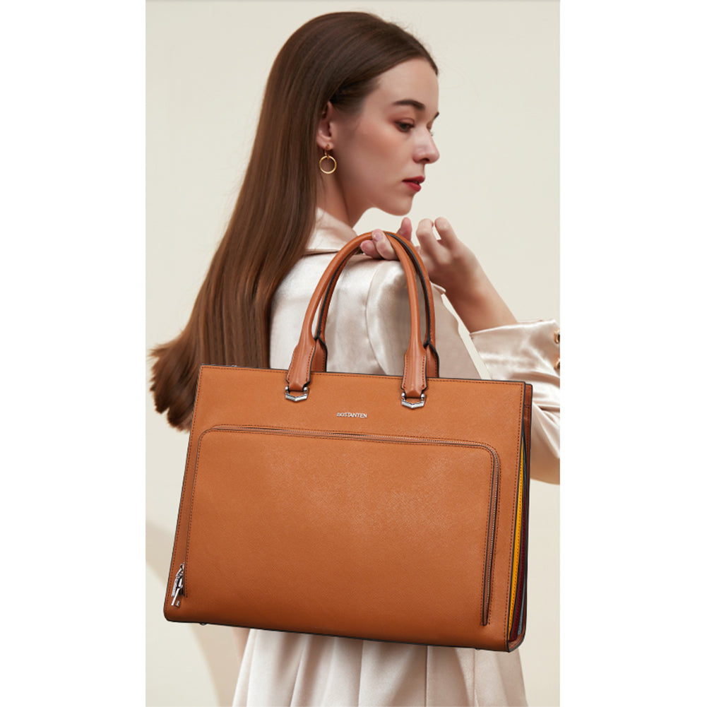 Machk Women's Briefcase Tote — Classic Black Design - BOSTANTEN