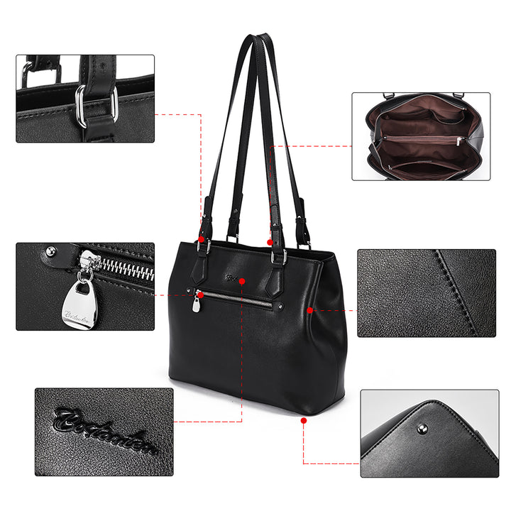 BOSTANTEN Women Handbag Genuine Leather Shoulder Bag Soft Designer Top Handle Purses - BOSTANTEN