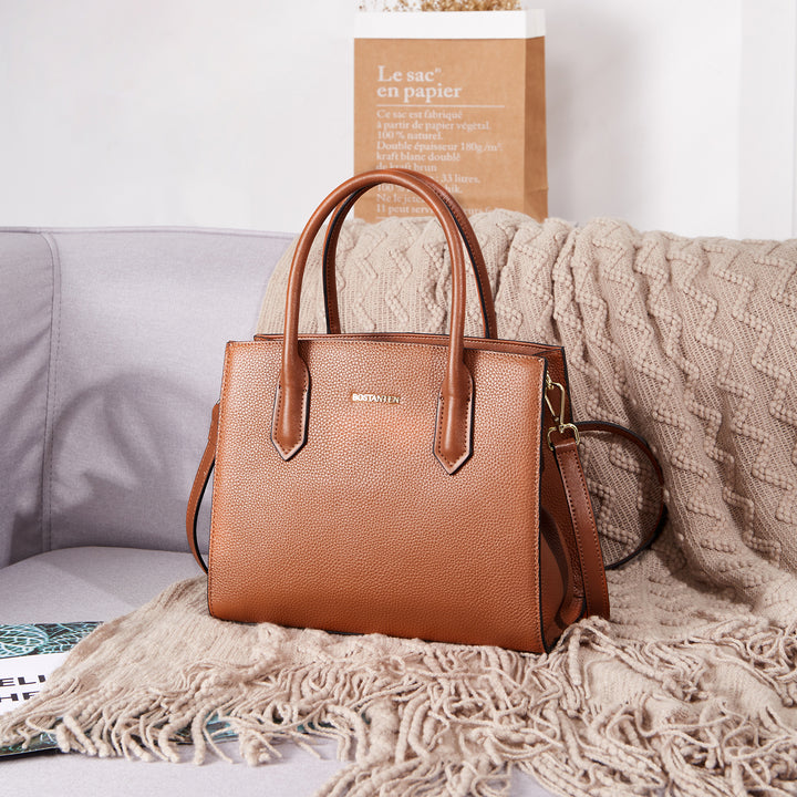 Machk Genuine Leather Tote Bag  — Handle Shoulder - BOSTANTEN