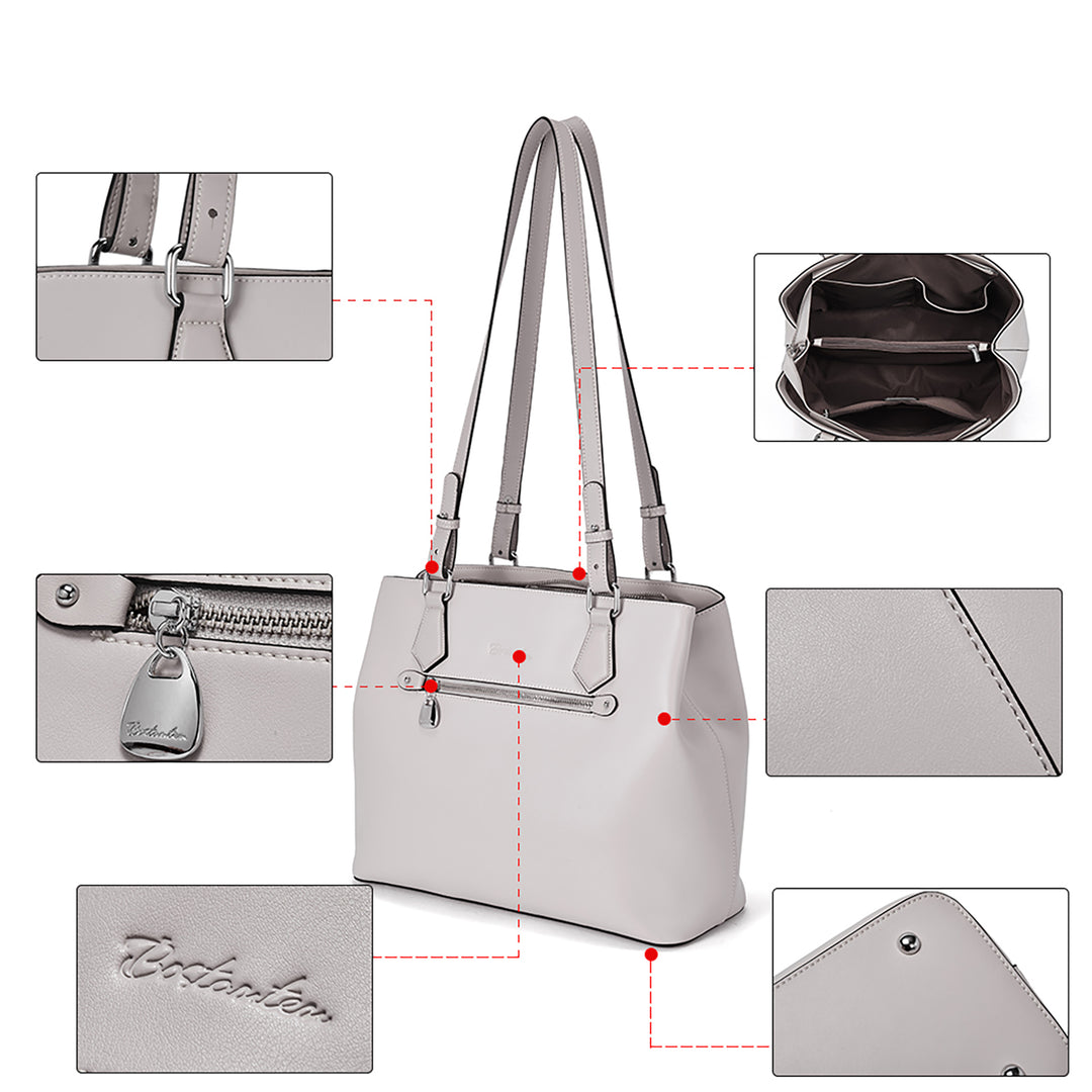 BOSTANTEN Women Handbag Genuine Leather Shoulder Bag Soft Designer Top Handle Purses - BOSTANTEN