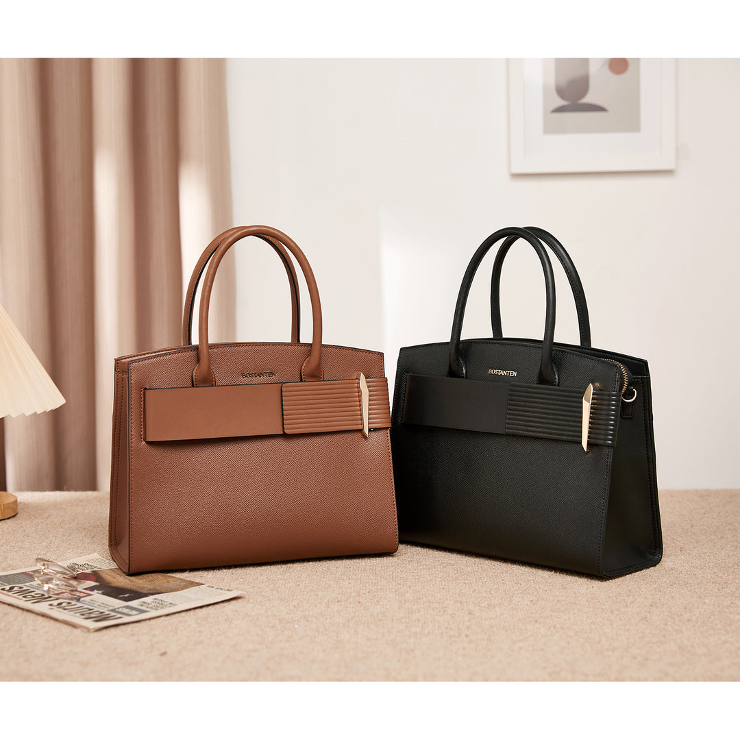 BOSTANTEN Women Handbags Leather Ladies Shoulder Bags Designer Top Handle Work Travel Satchel Tote Bag - BOSTANTEN