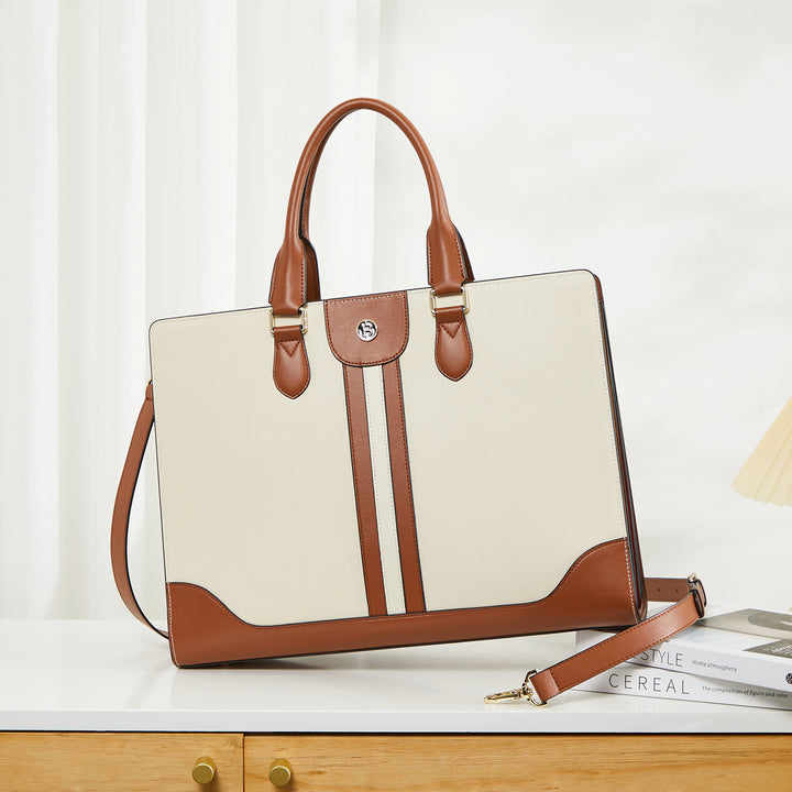 Stroud Vintage Leather Briefcase — Fashion Round - BOSTANTEN