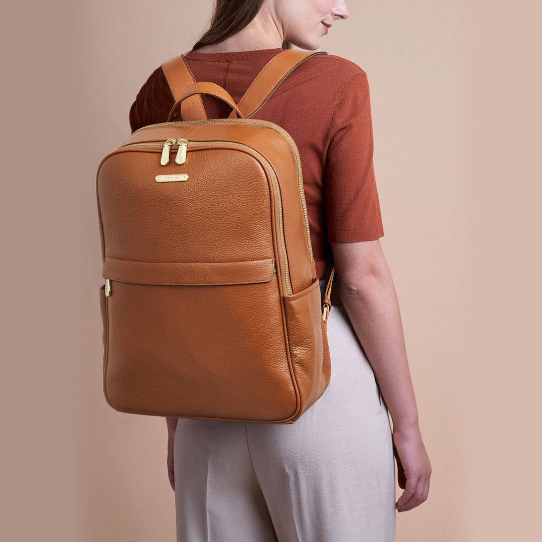 Nombongo Leather 15.6 Inch Laptop Daypack Backpack for Women