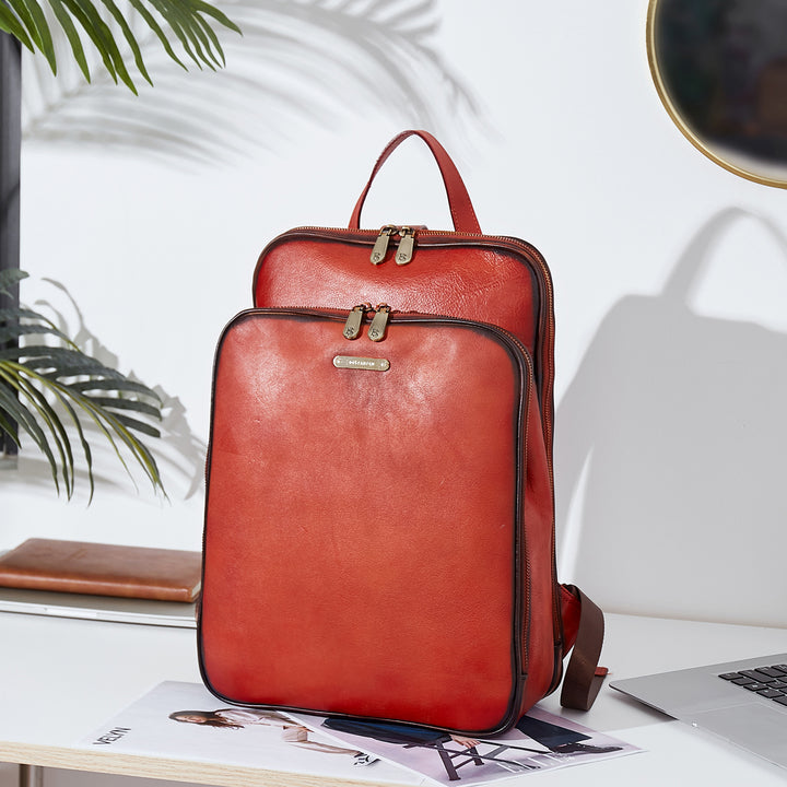 Frida Laptop BagsFor Women 15.6 Inch  — Red Backpack - BOSTANTEN