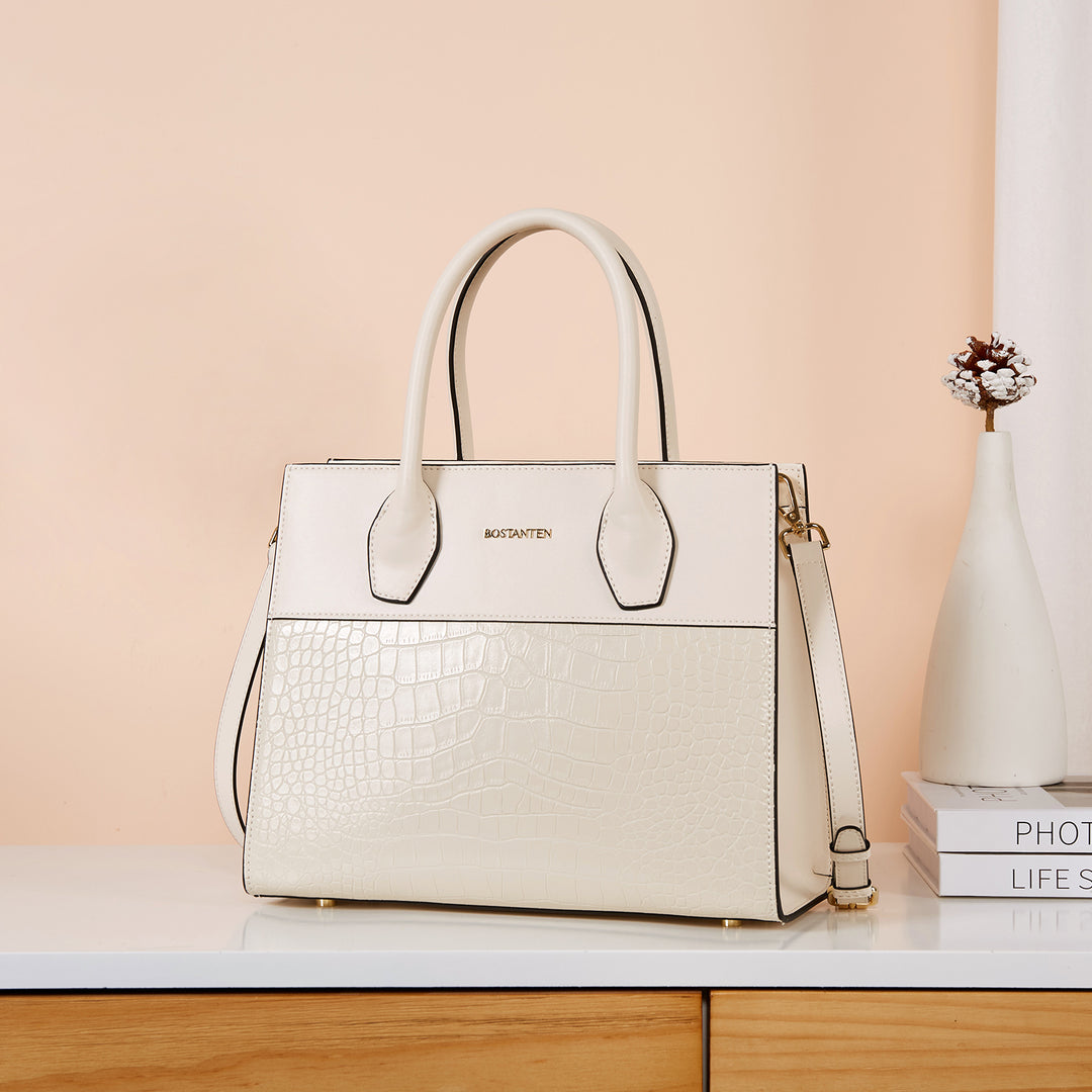 BOSTANTEN Women Handbags Genuine Leather Top Handle Satchel Purse Fashion Work Daily Tote Bags - BOSTANTEN