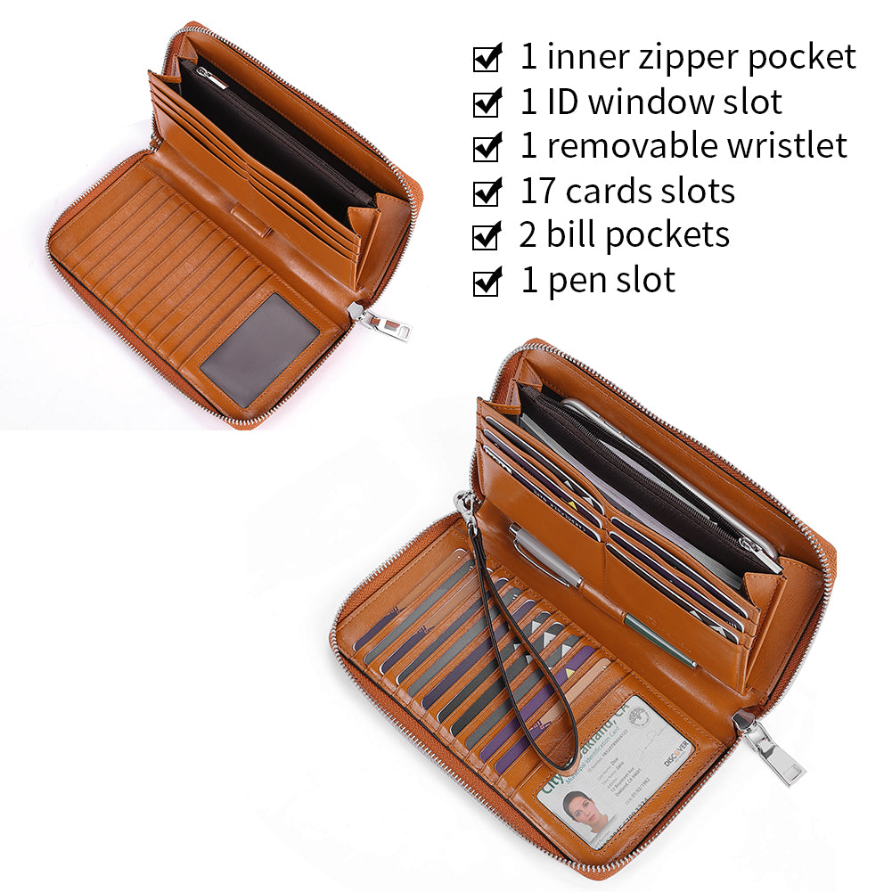 Rozenn Wallets with Wristlet Clutch