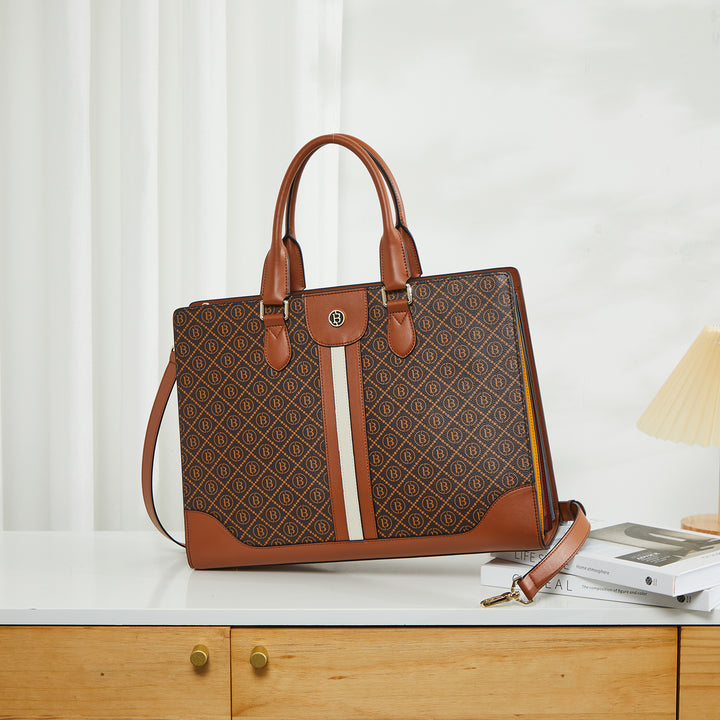 Stroud Vintage Leather Briefcase — Fashion Round - BOSTANTEN
