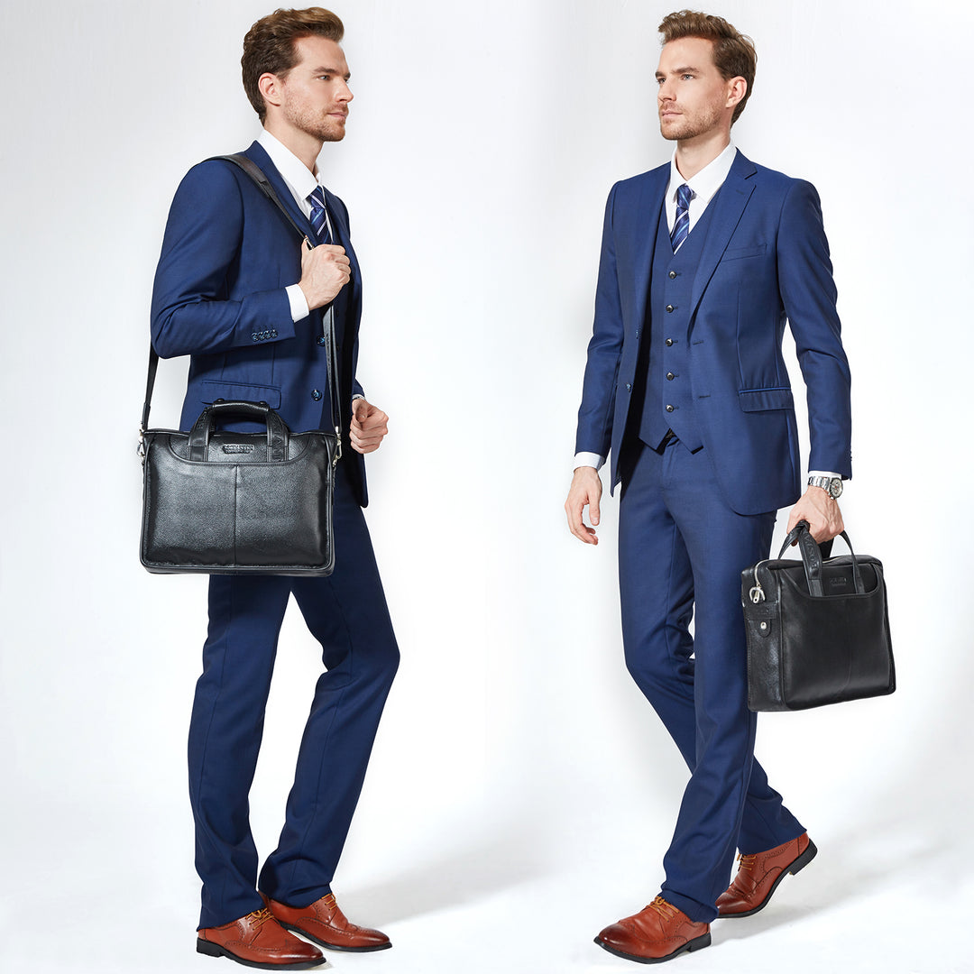 BOSTANTEN Leather Briefcase Handbag Messenger Business Bags for Men - BOSTANTEN