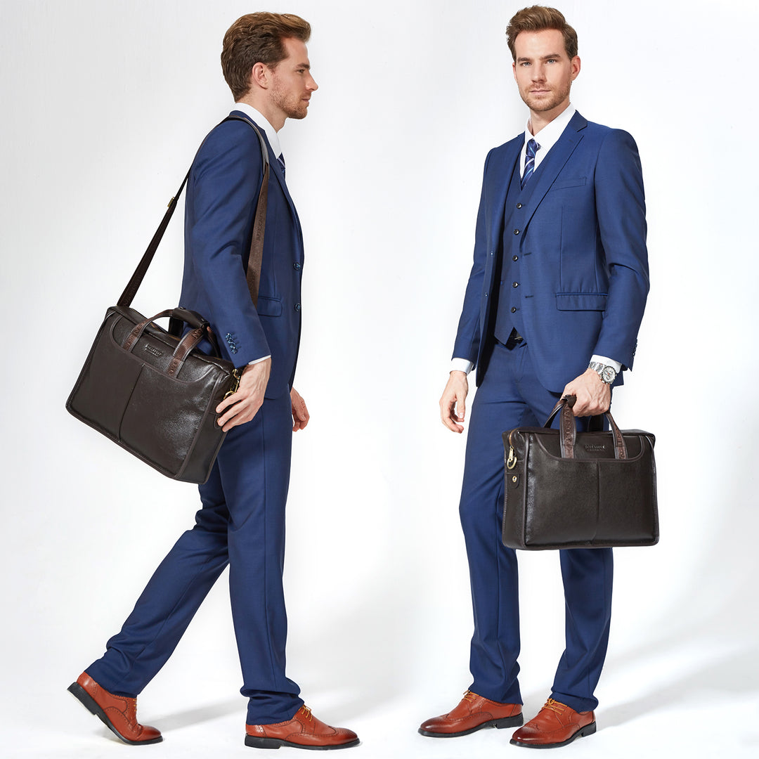 BOSTANTEN Leather Briefcase Handbag Messenger Business Bags for Men - BOSTANTEN