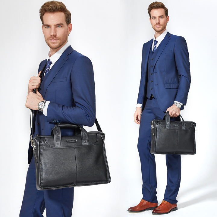 BOSTANTEN Leather Briefcase Handbag Messenger Business Bags for Men - BOSTANTEN