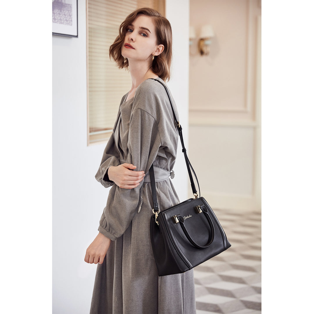 BOSTANTEN Women Leather Handbag Designer Top Handle Satchel Shoulder Bag Crossbody Purse - BOSTANTEN