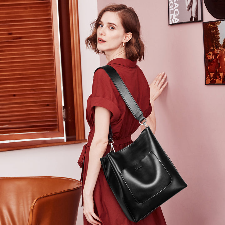 BOSTANTEN Handbags for Women Genuine Leather Designer Hobo Tote Purses Shoulder Crossbody Bucket Bags - BOSTANTEN
