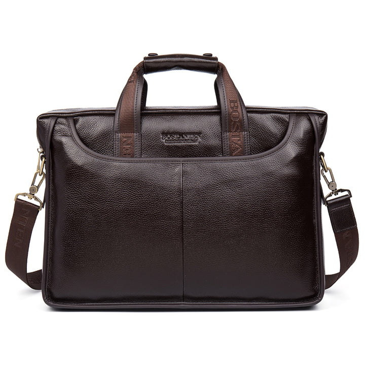 BOSTANTEN Leather Briefcase Handbag Messenger Business Bags for Men - BOSTANTEN