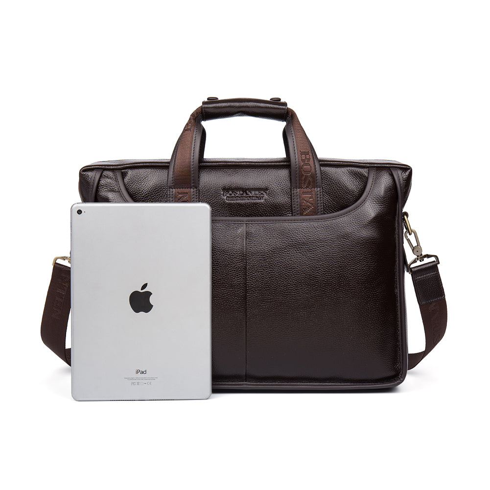 BOSTANTEN Leather Briefcase Handbag Messenger Business Bags for Men - BOSTANTEN