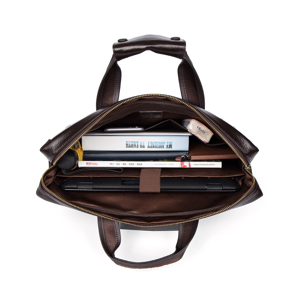 BOSTANTEN Leather Briefcase Handbag Messenger Business Bags for Men - BOSTANTEN